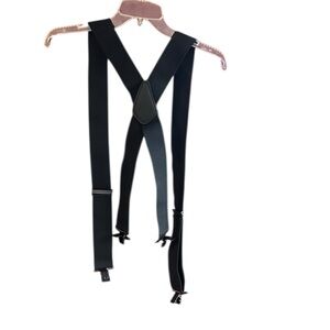 Hold Up Suspenders Company black suspenders with black hardware